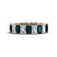 1 - Kerry 6x4 mm Emerald Cut London Blue Topaz and Lab Grown Diamond Side Gallery Work Eternity Band 