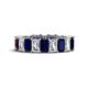 1 - Kerry 6x4 mm Emerald Cut Blue Sapphire and Lab Grown Diamond Side Gallery Work Eternity Band 