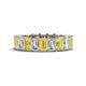 1 - Kerry 6x4 mm Emerald Cut Yellow Sapphire and Lab Grown Diamond Side Gallery Work Eternity Band 