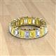 2 - Kerry 6x4 mm Emerald Cut Yellow Sapphire and Lab Grown Diamond Side Gallery Work Eternity Band 