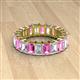 2 - Kerry 6x4 mm Emerald Cut Pink Sapphire and Lab Grown Diamond Side Gallery Work Eternity Band 