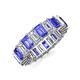 3 - Kerry 6x4 mm Emerald Cut Tanzanite and Lab Grown Diamond Side Gallery Work Eternity Band 