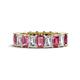 1 - Kerry 6x4 mm Emerald Cut Pink Tourmaline and Lab Grown Diamond Side Gallery Work Eternity Band 