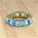 2 - Kerry 6x4 mm Emerald Cut Blue Topaz and Lab Grown Diamond Side Gallery Work Eternity Band 