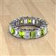2 - Kerry 6x4 mm Emerald Cut Peridot and Lab Grown Diamond Side Gallery Work Eternity Band 