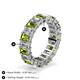 4 - Kerry 6x4 mm Emerald Cut Peridot and Lab Grown Diamond Side Gallery Work Eternity Band 