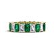 1 - Kerry 6x4 mm Emerald Cut Emerald and Lab Grown Diamond Side Gallery Work Eternity Band 