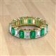 2 - Kerry 6x4 mm Emerald Cut Emerald and Lab Grown Diamond Side Gallery Work Eternity Band 