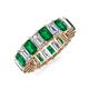 3 - Kerry 6x4 mm Emerald Cut Emerald and Lab Grown Diamond Side Gallery Work Eternity Band 