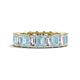 1 - Kerry 6x4 mm Emerald Cut Aquamarine and Lab Grown Diamond Side Gallery Work Eternity Band 