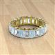 2 - Kerry 6x4 mm Emerald Cut Aquamarine and Lab Grown Diamond Side Gallery Work Eternity Band 