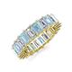 3 - Kerry 6x4 mm Emerald Cut Aquamarine and Lab Grown Diamond Side Gallery Work Eternity Band 