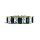 1 - Kerry 6x4 mm Emerald Cut London Blue Topaz and Lab Grown Diamond Side Gallery Work Eternity Band 