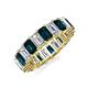 3 - Kerry 6x4 mm Emerald Cut London Blue Topaz and Lab Grown Diamond Side Gallery Work Eternity Band 