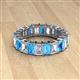 2 - Kerry 6x4 mm Emerald Cut Blue Topaz and Lab Grown Diamond Side Gallery Work Eternity Band 