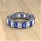 2 - Kerry 6x4 mm Emerald Cut Iolite and Lab Grown Diamond Side Gallery Work Eternity Band 