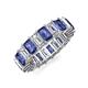 3 - Kerry 6x4 mm Emerald Cut Iolite and Lab Grown Diamond Side Gallery Work Eternity Band 
