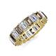 3 - Kerry 6x4 mm Emerald Cut Smoky Quartz and Lab Grown Diamond Side Gallery Work Eternity Band 