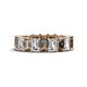 1 - Kerry 6x4 mm Emerald Cut Smoky Quartz and Lab Grown Diamond Side Gallery Work Eternity Band 