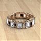 2 - Kerry 6x4 mm Emerald Cut Smoky Quartz and Lab Grown Diamond Side Gallery Work Eternity Band 