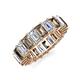 3 - Kerry 6x4 mm Emerald Cut Smoky Quartz and Lab Grown Diamond Side Gallery Work Eternity Band 