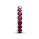 6 - Lucida 4.00 mm Round Rhodolite Garnet U Prong Eternity Band 