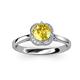 3 - Myrna Round Yellow Sapphire and Diamond Halo Engagement Ring 