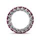 5 - Lucida 4.00 mm Round Rhodolite Garnet U Prong Eternity Band 