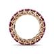 5 - Lucida 4.00 mm Round Rhodolite Garnet U Prong Eternity Band 