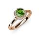 4 - Myrna Green Garnet and Diamond Halo Engagement Ring  