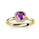 3 - Myrna Round Amethyst and Diamond Halo Engagement Ring 