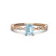 1 - Amaira 7x5 mm Emerald Cut Aquamarine and Round Diamond Engagement Ring  