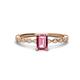 1 - Amaira 7x5 mm Emerald Cut Pink Tourmaline and Round Diamond Engagement Ring  