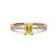 1 - Amaira 7x5 mm Emerald Cut Yellow Sapphire and Round Diamond Engagement Ring  