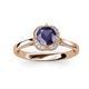 3 - Myrna Round Iolite and Diamond Halo Engagement Ring 