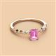 2 - Amaira 7x5 mm Emerald Cut Pink Sapphire and Round Diamond Engagement Ring  
