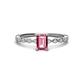 1 - Amaira 7x5 mm Emerald Cut Pink Tourmaline and Round Diamond Engagement Ring  