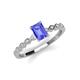 3 - Amaira 7x5 mm Emerald Cut Tanzanite and Round Diamond Engagement Ring  