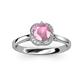 3 - Myrna Round Pink Tourmaline and Diamond Halo Engagement Ring 