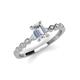 3 - Amaira 7x5 mm Emerald Cut Lab Grown Diamond and Round Diamond Engagement Ring  