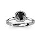 3 - Myrna Round Black Diamond and Diamond Halo Engagement Ring 