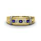 1 - Kevin 0.44 ctw Iolite and Natural Diamond Men Wedding Band (7.80 mm) 