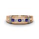 1 - Kevin 0.44 ctw Iolite and Natural Diamond Men Wedding Band (7.80 mm) 