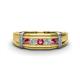 1 - Kevin 0.44 ctw Pink Tourmaline and Natural Diamond Men Wedding Band (7.80 mm) 