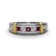 1 - Kevin 0.55 ctw Rhodolite Garnet and Natural Diamond Men Wedding Band (7.80 mm) 