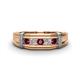 1 - Kevin 0.55 ctw Rhodolite Garnet and Natural Diamond Men Wedding Band (7.80 mm) 