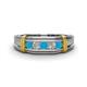 1 - Kevin 0.41 ctw Turquoise and Natural Diamond Men Wedding Band (7.80 mm) 