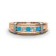 1 - Kevin 0.41 ctw Turquoise and Natural Diamond Men Wedding Band (7.80 mm) 