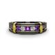1 - Kevin 0.44 ctw Amethyst and Natural Diamond Men Wedding Band (7.80 mm) 