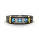 1 - Kevin 0.47 ctw Blue Topaz and Natural Diamond Men Wedding Band (7.80 mm) 